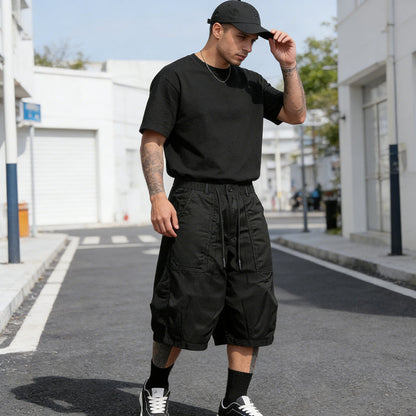 Herr Plus Size Casual Dragsko Capribyxor
