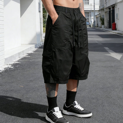 Herr Plus Size Casual Dragsko Capribyxor