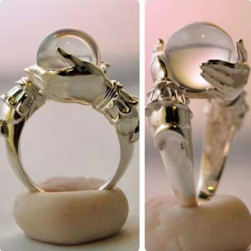 💍 50% RABATT! 🔮 Gotisk Kristallkula Handring – Mystisk Design, Justerbar & Perfekt För En Unik Stil 🌙