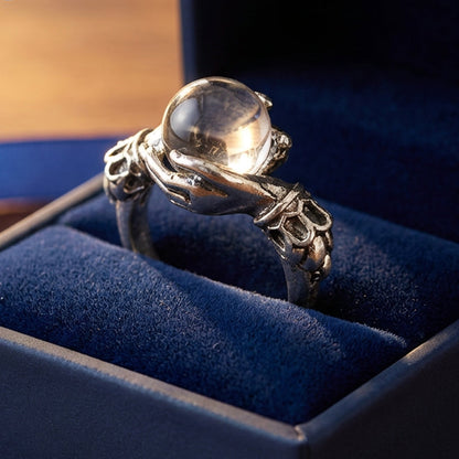 💍 50% RABATT! 🔮 Gotisk Kristallkula Handring – Mystisk Design, Justerbar & Perfekt För En Unik Stil 🌙