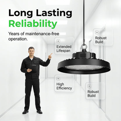 💡 50% RABATT NU! UFO LED Högbajslampa – 100W, 160lm/W, 220V, för Industri, Lager & Stora Utrymmen 🏭✨