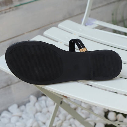 👡 60% RABATT! ☀️ Damers Sommarsnygga Platta Sandaler – Bekväm, Stilren & Perfekt För Varma Dagar 💃