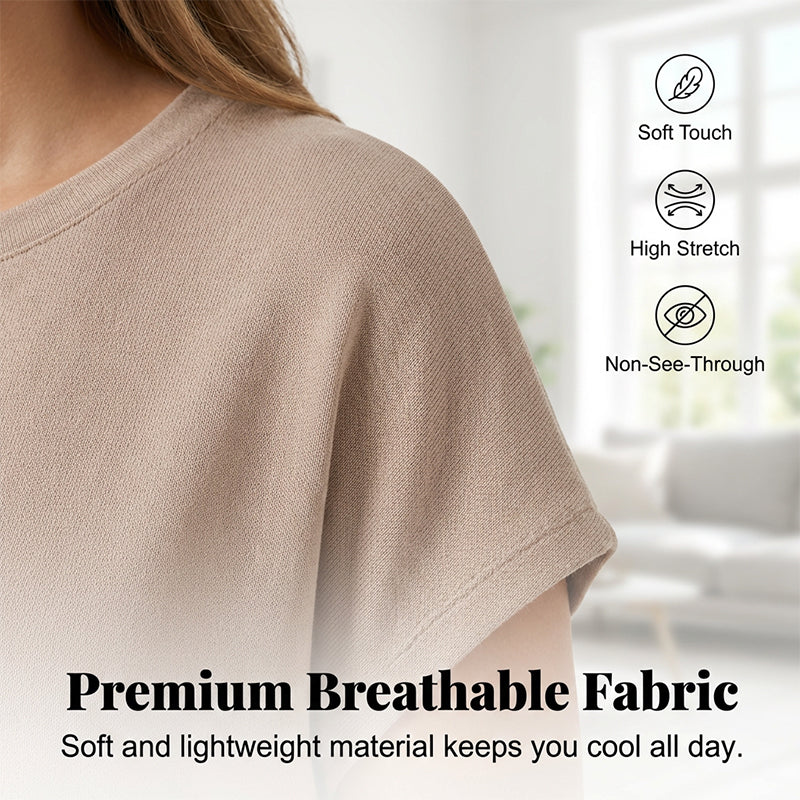 👗 50% RABATT NU! 🛍️ Damernas Casual Kortärmad T-Shirt Klänning – Mjuk, Andningsbar med Fickor 🌿
