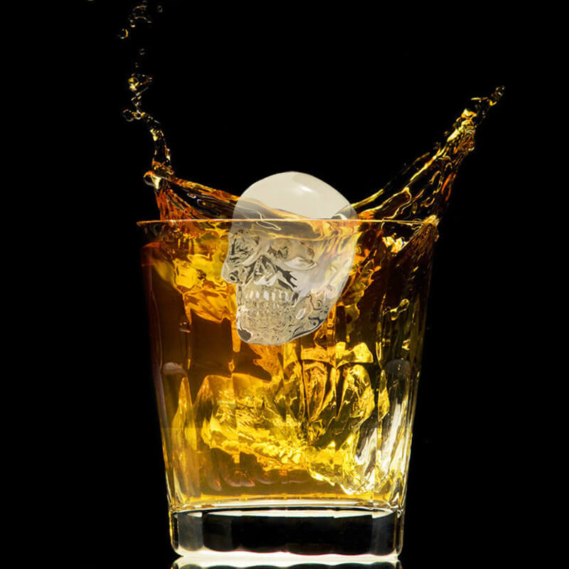 💀 KÖP 1 FÅ 1 GRATIS! 🧊 DIY Silikonform Dödskalle Isbitar – Livsmedelsgodkänd, Långsamt Smältande & Perfekt För Whiskey, Cocktails & Halloweenfester 🎃