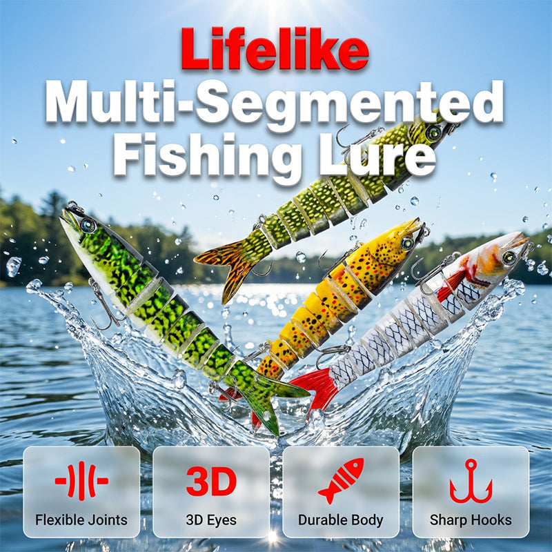 🐟 50 % RABATT UNDER BEGRÄNSAD TID! 🌊 Flerdelat bioniskt fiskedrag – realistisk simrörelse, 3D-ögon, söt- och saltvatten ✨