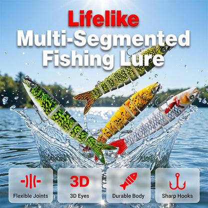 🐟 50 % RABATT UNDER BEGRÄNSAD TID! 🌊 Flerdelat bioniskt fiskedrag – realistisk simrörelse, 3D-ögon, söt- och saltvatten ✨