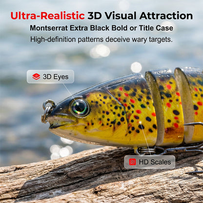🐟 50 % RABATT UNDER BEGRÄNSAD TID! 🌊 Flerdelat bioniskt fiskedrag – realistisk simrörelse, 3D-ögon, söt- och saltvatten ✨