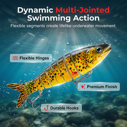 🐟 50 % RABATT UNDER BEGRÄNSAD TID! 🌊 Flerdelat bioniskt fiskedrag – realistisk simrörelse, 3D-ögon, söt- och saltvatten ✨