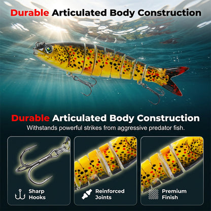 🐟 50 % RABATT UNDER BEGRÄNSAD TID! 🌊 Flerdelat bioniskt fiskedrag – realistisk simrörelse, 3D-ögon, söt- och saltvatten ✨
