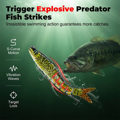 🐟 50 % RABATT UNDER BEGRÄNSAD TID! 🌊 Flerdelat bioniskt fiskedrag – realistisk simrörelse, 3D-ögon, söt- och saltvatten ✨