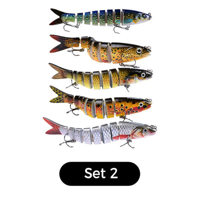 🐟 50 % RABATT UNDER BEGRÄNSAD TID! 🌊 Flerdelat bioniskt fiskedrag – realistisk simrörelse, 3D-ögon, söt- och saltvatten ✨