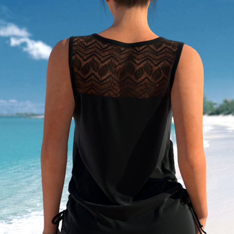 🏖️Sommerutslag 60 % rabatt🏝️🩱Dame-tankinisett med magekontroll og innebygget bh – flatterende boho-badetøy med shorts