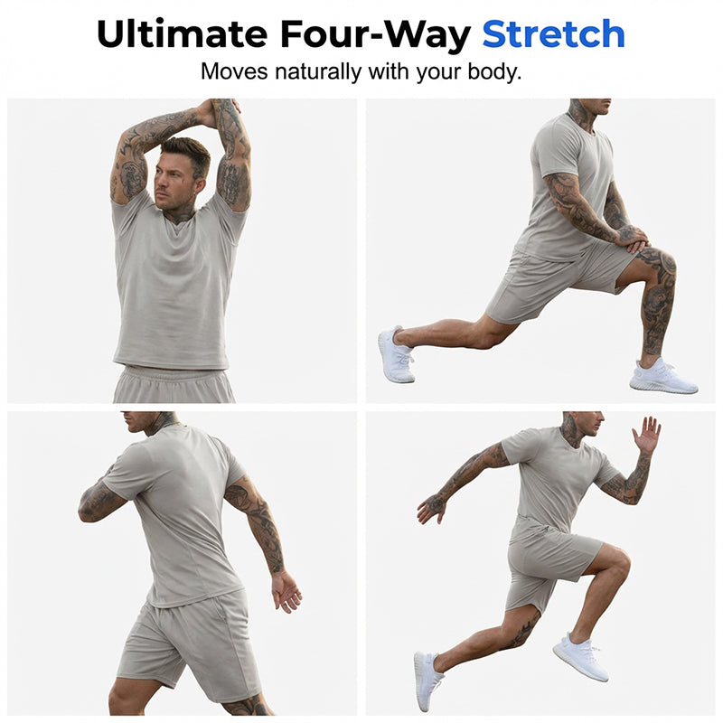 2-delat set med sport-T-shirt och shorts för herr