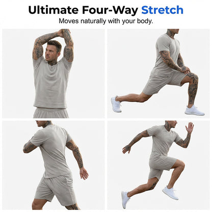 2-delat set med sport-T-shirt och shorts för herr