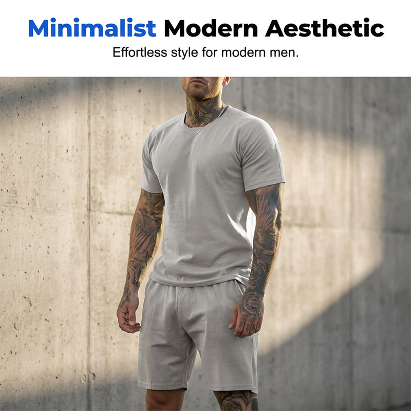 2-delat set med sport-T-shirt och shorts för herr