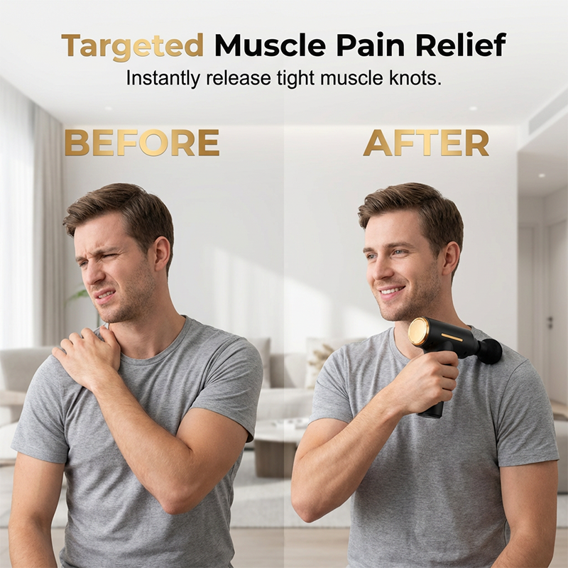 💪 50% RABATT! 🔋 Portabel Djupvävnadsmassagepistol – Tyst Motor, Justerbar Intensitet & Perfekt För Muskelavslappning & Återhämtning 🏋️‍♂️