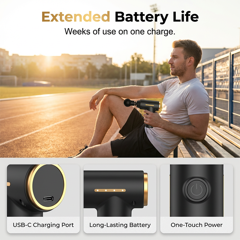 💪 50% RABATT! 🔋 Portabel Djupvävnadsmassagepistol – Tyst Motor, Justerbar Intensitet & Perfekt För Muskelavslappning & Återhämtning 🏋️‍♂️