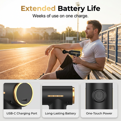 💪 50% RABATT! 🔋 Portabel Djupvävnadsmassagepistol – Tyst Motor, Justerbar Intensitet & Perfekt För Muskelavslappning & Återhämtning 🏋️‍♂️