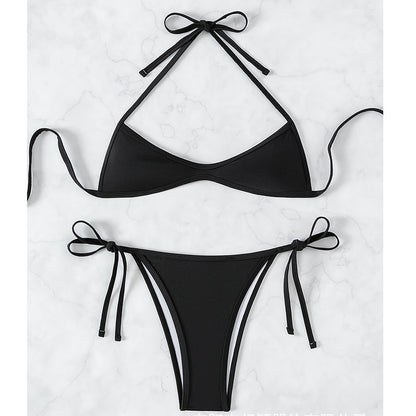 👙 50% RABATT! 🔥 Sexig Triangel Bikini Baddräkt med Snörning – Justerbar Passform, Lätt Tyg & Perfekt För En Solig Stranddag ☀️