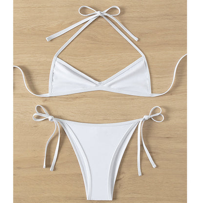 👙 50% RABATT! 🔥 Sexig Triangel Bikini Baddräkt med Snörning – Justerbar Passform, Lätt Tyg & Perfekt För En Solig Stranddag ☀️