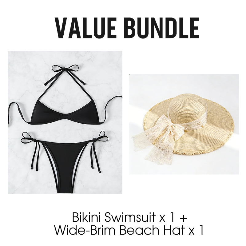👙 50% RABATT! 🔥 Sexig Triangel Bikini Baddräkt med Snörning – Justerbar Passform, Lätt Tyg & Perfekt För En Solig Stranddag ☀️