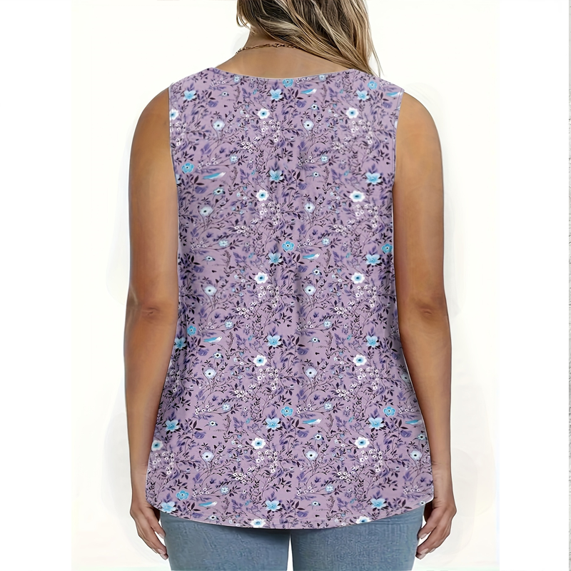 👚 50% RABATT NU! 🌸 Damtopp med Tryckt Mönster och Knappar – Andningsbart Tyg, Söt Design & Perfekt för Sommardagar ☀️