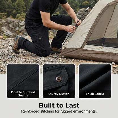 👖50% RABATT NU! 🛠️ Taktiska cargo-byxor i bomull – många fickor, förstärkta sömmar & justerbar midja 👖🪖