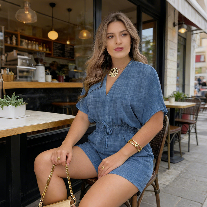 Somrig Casual Jumpsuit med Elastisk Midja