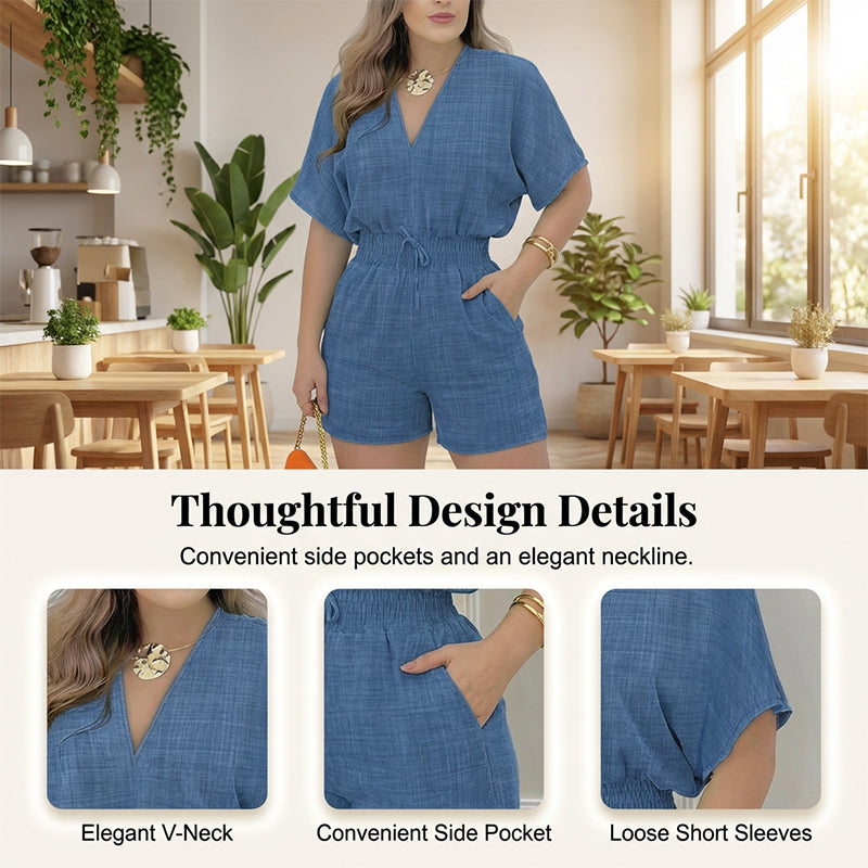 Somrig Casual Jumpsuit med Elastisk Midja