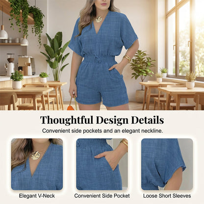 Somrig Casual Jumpsuit med Elastisk Midja