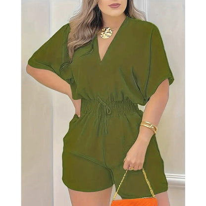 Somrig Casual Jumpsuit med Elastisk Midja