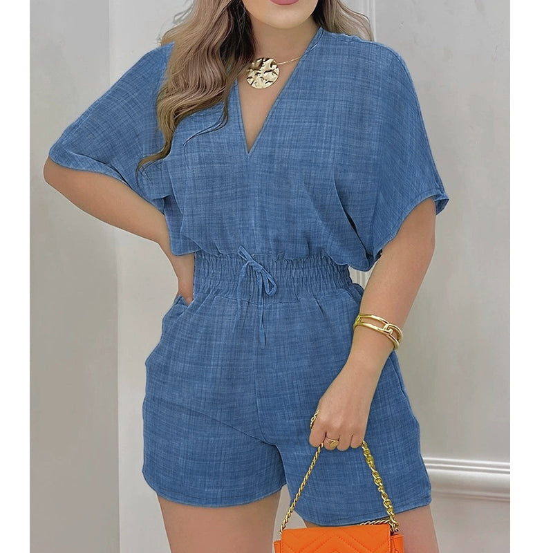 Somrig Casual Jumpsuit med Elastisk Midja