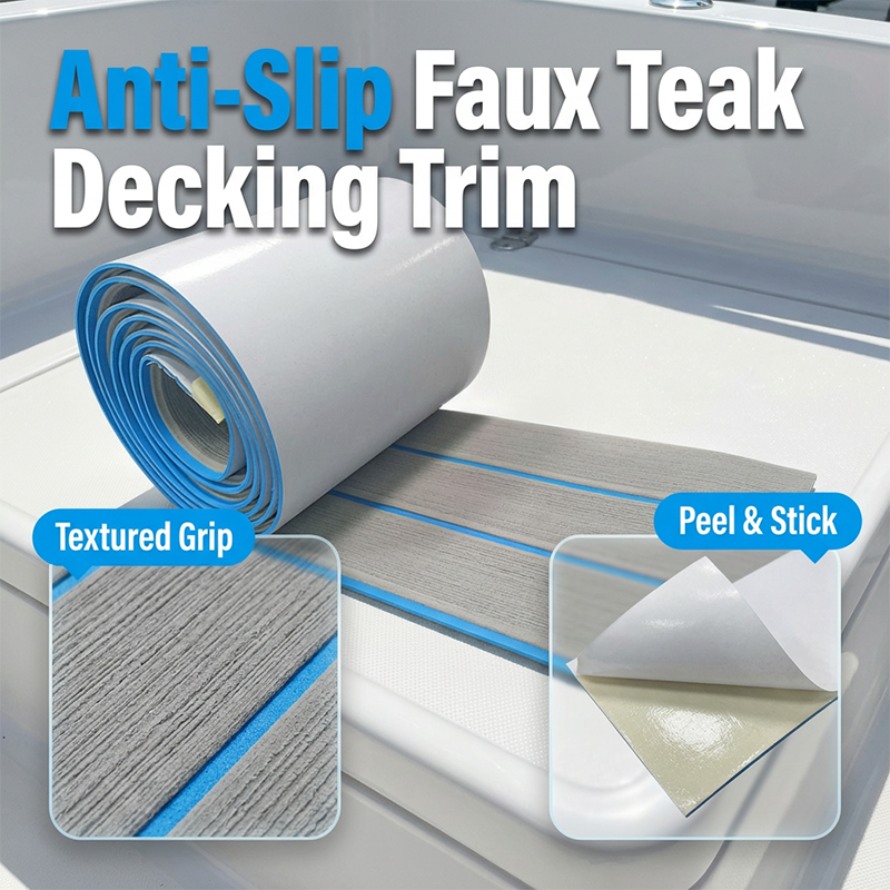 Anti-halk faux teak båt däck trim