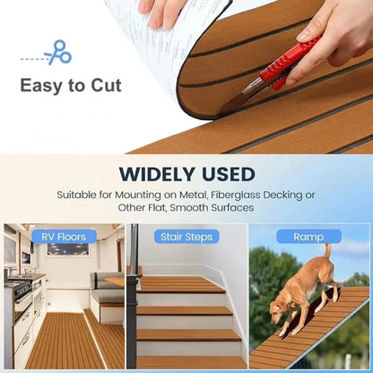 Anti-halk faux teak båt däck trim