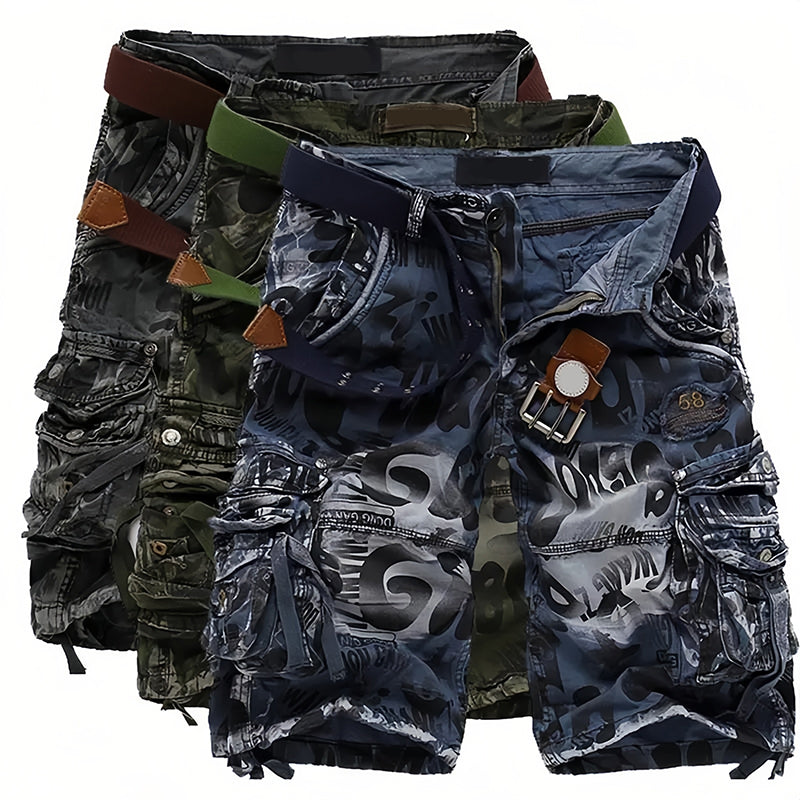 Cargoshorts för män med flera fickor