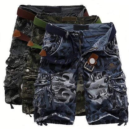 Cargoshorts för män med flera fickor