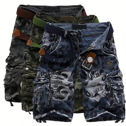 Cargoshorts för män med flera fickor