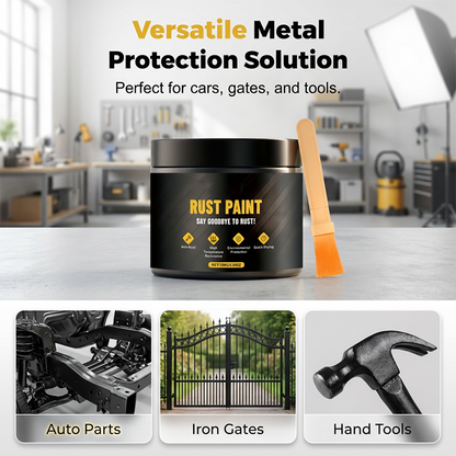 🛡️ Köp 2 få 1 Gratis! 🎨 Vattenbaserad Metallisk Färg Rostomvandlare – Förvandlar Rost till Skydd – Perfekt för Bil, Staket & Verktyg 🔧