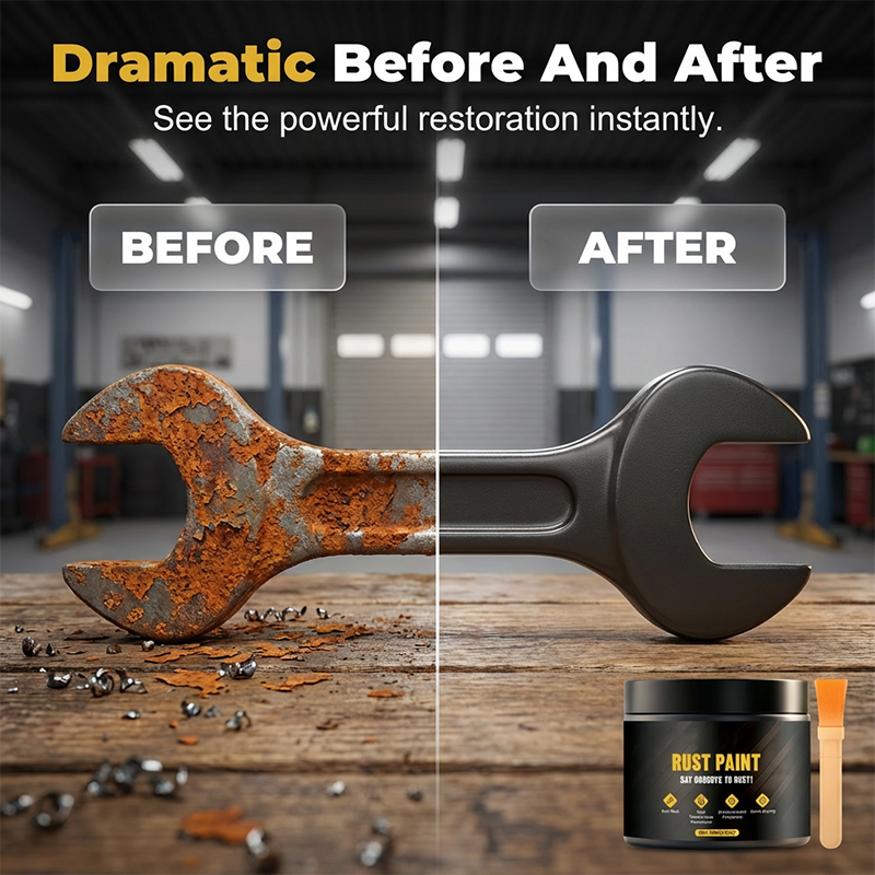🛡️ Köp 2 få 1 Gratis! 🎨 Vattenbaserad Metallisk Färg Rostomvandlare – Förvandlar Rost till Skydd – Perfekt för Bil, Staket & Verktyg 🔧