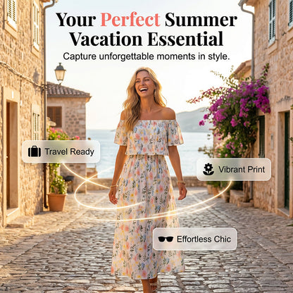 🎁New arrival 50% OFF💥Summer Bohemian Beach Slit Maxi Dress