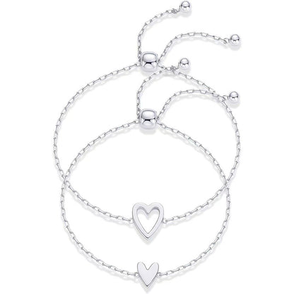 2-pack Matchande Armband med Hjärtformade Berlocker