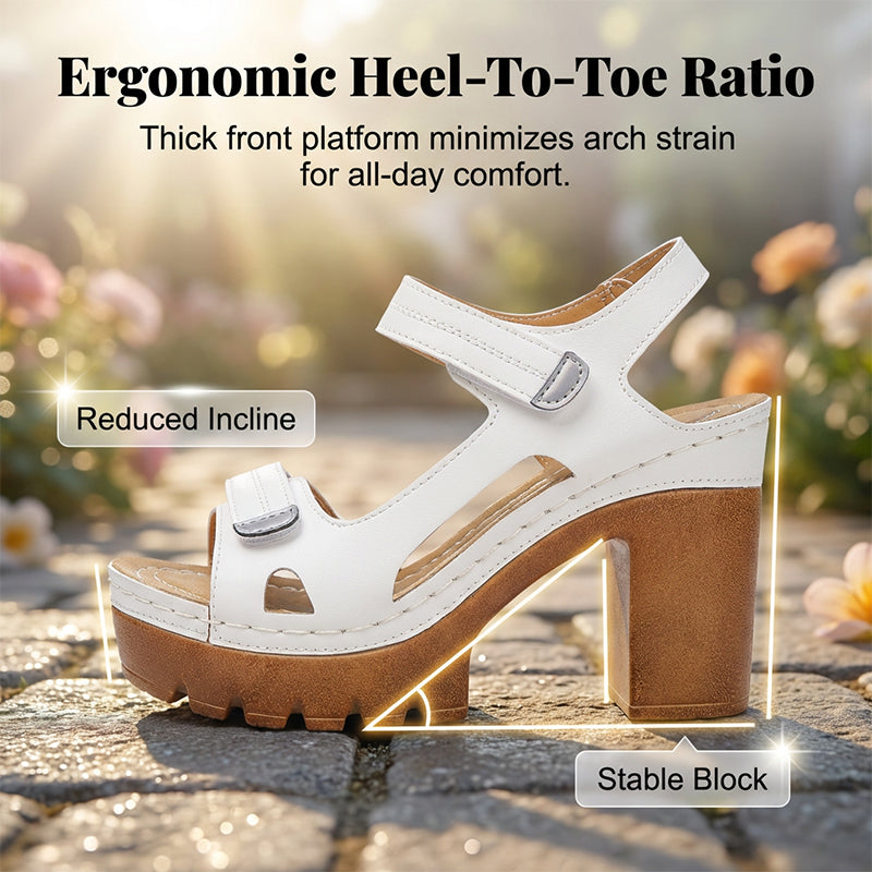 👡 50% RABATT NU! ☀️ Kvinnors Sommar Platform En-rem Sandaler – Justerbar Kardborre, Dämpad Inläggssula & Halksäker Grepp 🏖️