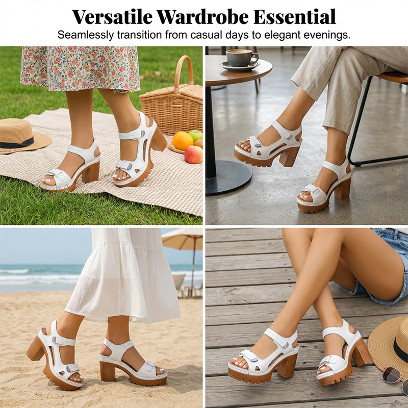 👡 50% RABATT NU! ☀️ Kvinnors Sommar Platform En-rem Sandaler – Justerbar Kardborre, Dämpad Inläggssula & Halksäker Grepp 🏖️