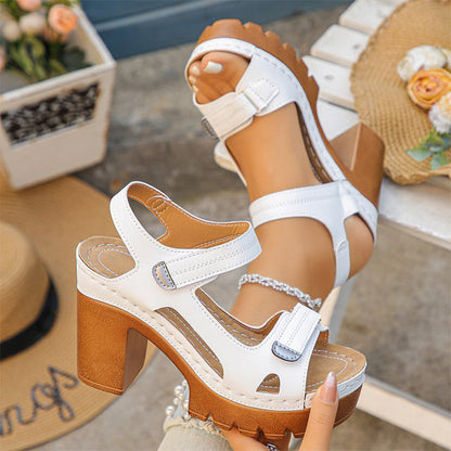 👡 50% RABATT NU! ☀️ Kvinnors Sommar Platform En-rem Sandaler – Justerbar Kardborre, Dämpad Inläggssula & Halksäker Grepp 🏖️