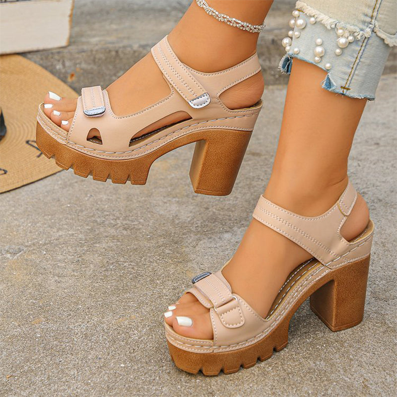 👡 50% RABATT NU! ☀️ Kvinnors Sommar Platform En-rem Sandaler – Justerbar Kardborre, Dämpad Inläggssula & Halksäker Grepp 🏖️