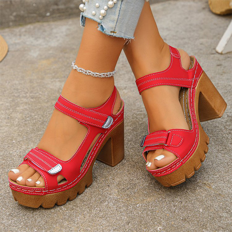 👡 50% RABATT NU! ☀️ Kvinnors Sommar Platform En-rem Sandaler – Justerbar Kardborre, Dämpad Inläggssula & Halksäker Grepp 🏖️