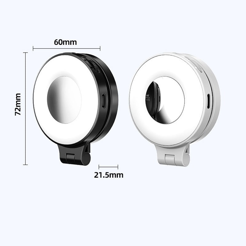 3-i-1 magnetisk selfie-lampa med inbyggd spegel