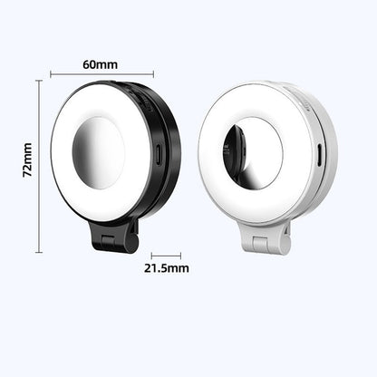 3-i-1 magnetisk selfie-lampa med inbyggd spegel