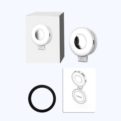 3-i-1 magnetisk selfie-lampa med inbyggd spegel