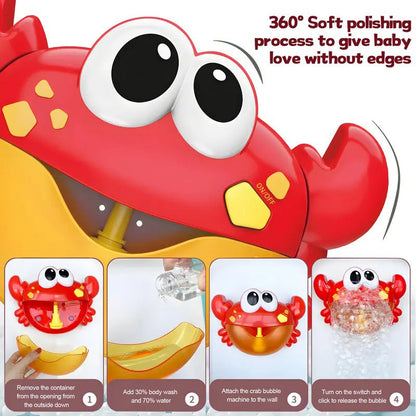 🦀 50% RABATT NU! Crab Bubble Machine Bath Toy – söt krabbdesign, riklig bubbleström & inbyggd musik – för en magisk och rolig baddagsupplevelse 🛁🎶